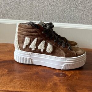 P448 Skate Platform Slavia Brown High-Top Sneakers size 38